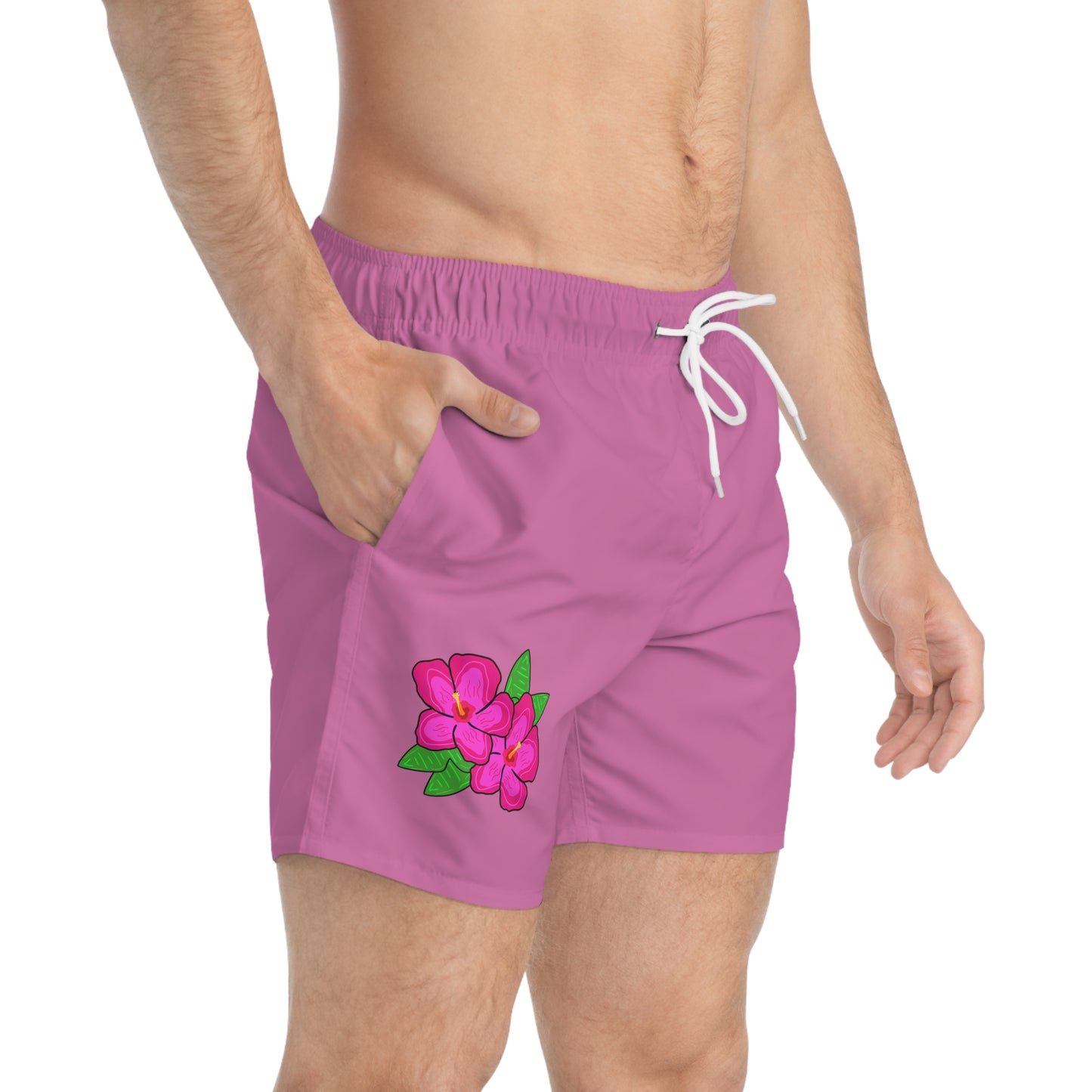 Pink Hibiscus Swim Shorts