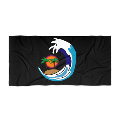 Tidal Wave Surf Co. Logo Beach Towel - (Black)