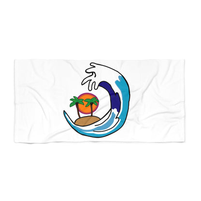 Tidal Wave Surf Co. Logo Beach Towel - (White)