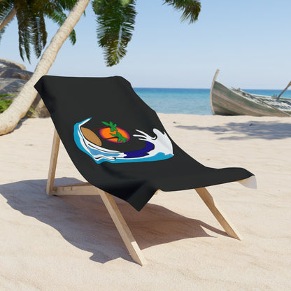 Tidal Wave Surf Co. Logo Beach Towel - (Black)