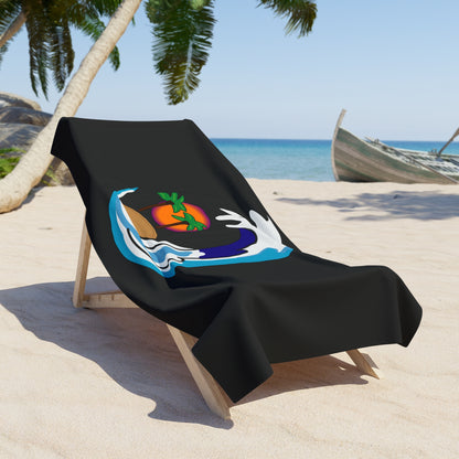 Tidal Wave Surf Co. Logo Beach Towel - (Black)