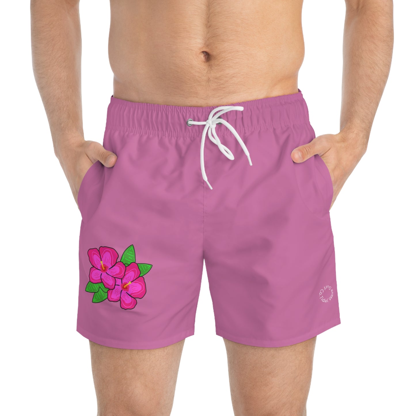 Pink Hibiscus Swim Shorts