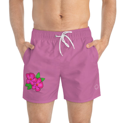Pink Hibiscus Swim Shorts