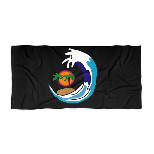 Tidal Wave Surf Co. Logo Beach Towel - (Black)