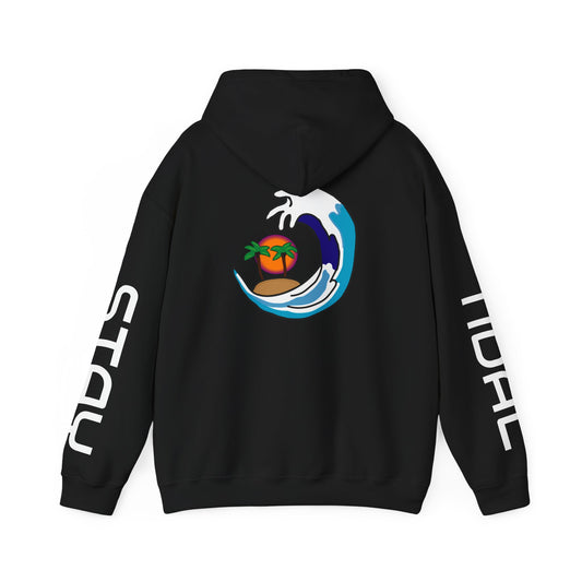 Tidal Wave Surf Co. Brand Hoodie - Black/Blue (Unisex)